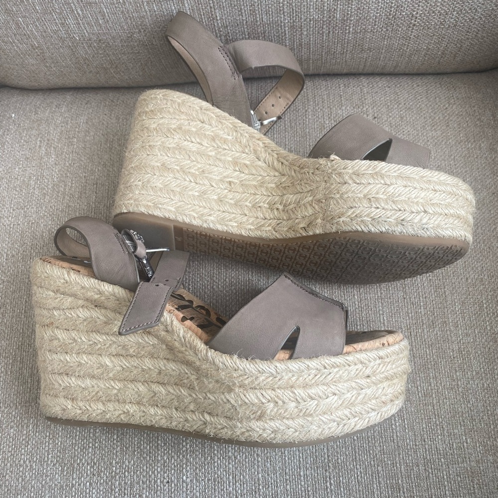 Sam Edelman taupe platform sandals